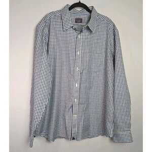 UNTUCKit Shirt Men's Size 2XL Casual Gingham Plaid Button Up Collared Blue Green